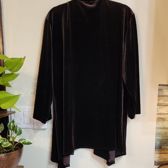 Chico's Brown Velvet Open Front Jacket - Picture 4 of 4